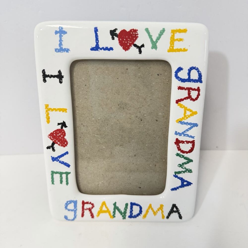 I LOVE GRANDMA Picture Frame 1988 Ceramic